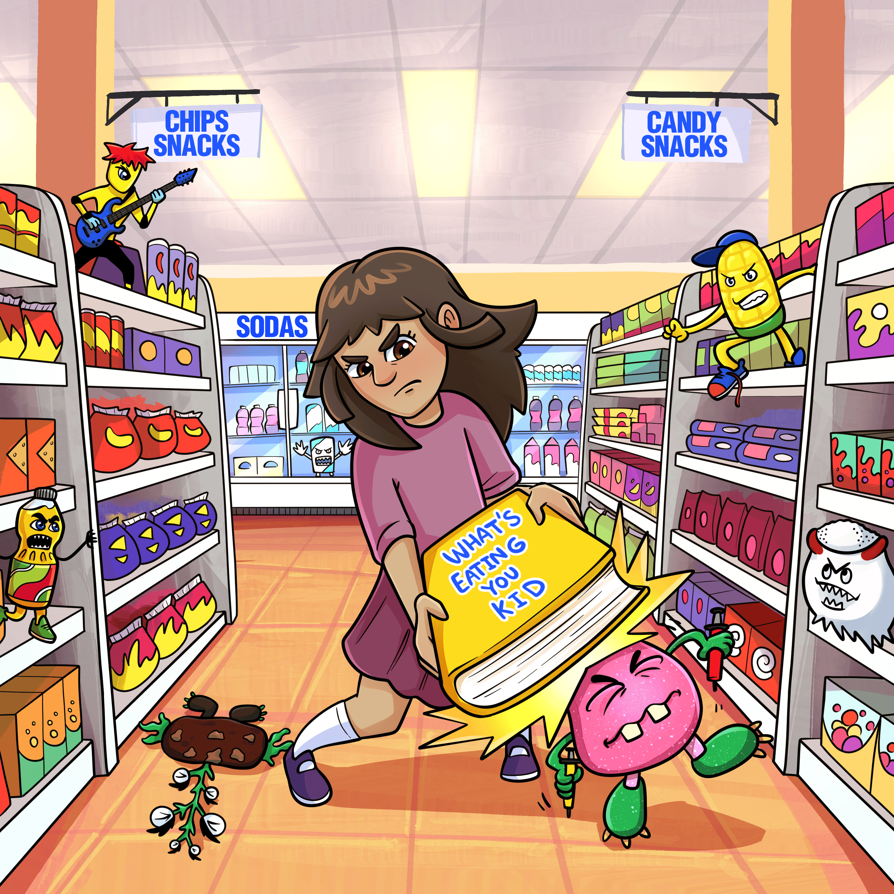 Food label shopping illustration